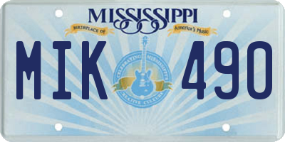 MS license plate MIK490