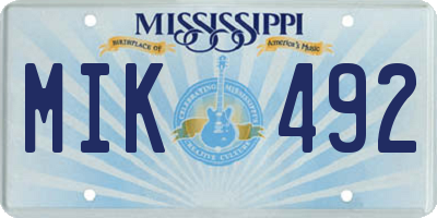 MS license plate MIK492