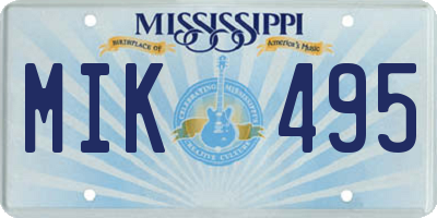 MS license plate MIK495
