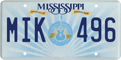 MS license plate MIK496