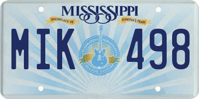 MS license plate MIK498