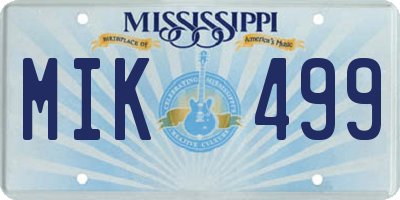 MS license plate MIK499
