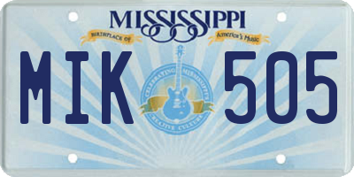 MS license plate MIK505