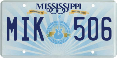 MS license plate MIK506