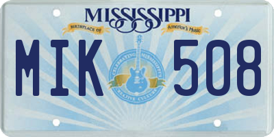 MS license plate MIK508