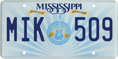 MS license plate MIK509