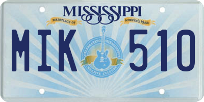 MS license plate MIK510