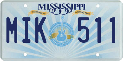 MS license plate MIK511