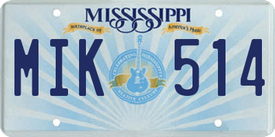 MS license plate MIK514