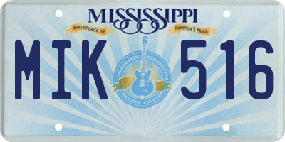 MS license plate MIK516