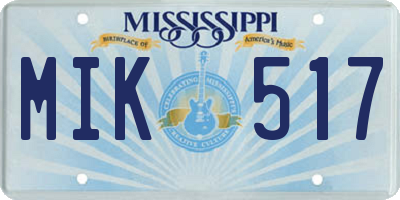 MS license plate MIK517