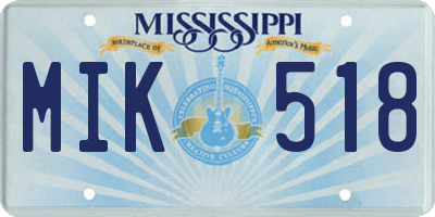 MS license plate MIK518