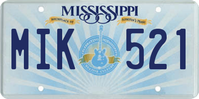 MS license plate MIK521