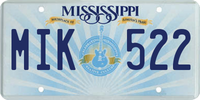 MS license plate MIK522