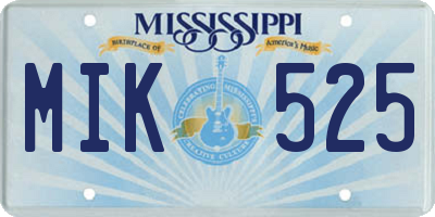 MS license plate MIK525