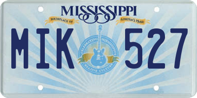 MS license plate MIK527