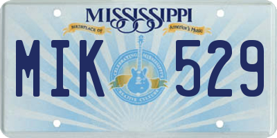 MS license plate MIK529
