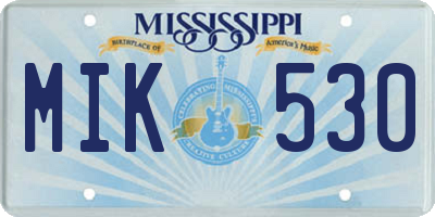 MS license plate MIK530