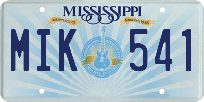 MS license plate MIK541