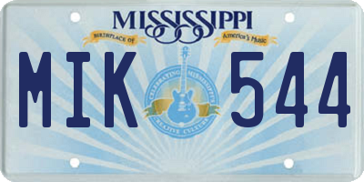 MS license plate MIK544