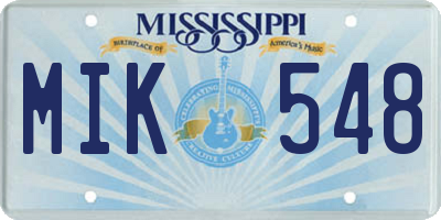 MS license plate MIK548