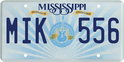 MS license plate MIK556