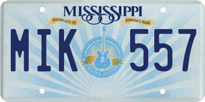 MS license plate MIK557