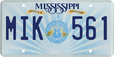 MS license plate MIK561