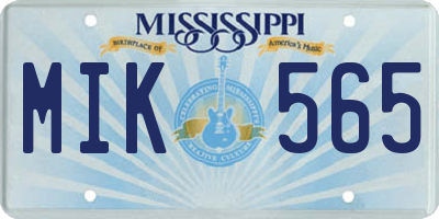 MS license plate MIK565