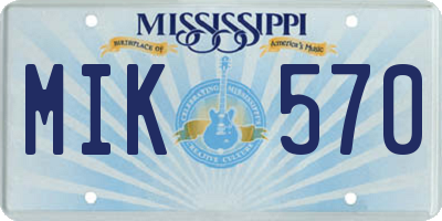 MS license plate MIK570