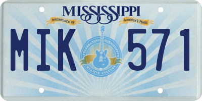 MS license plate MIK571