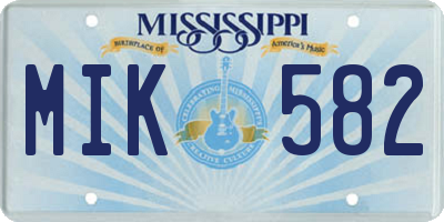 MS license plate MIK582