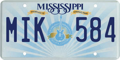 MS license plate MIK584