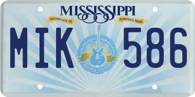 MS license plate MIK586