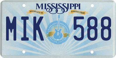 MS license plate MIK588
