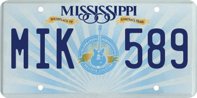 MS license plate MIK589