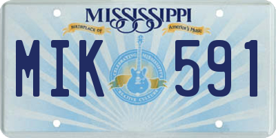 MS license plate MIK591