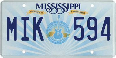 MS license plate MIK594