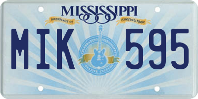 MS license plate MIK595