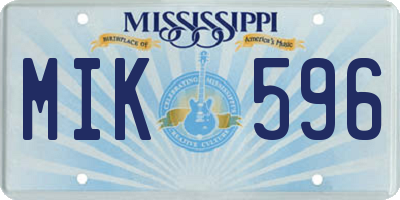 MS license plate MIK596