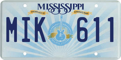 MS license plate MIK611