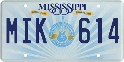 MS license plate MIK614
