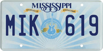MS license plate MIK619