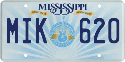 MS license plate MIK620