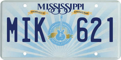 MS license plate MIK621