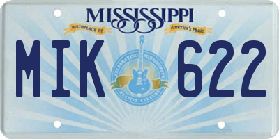 MS license plate MIK622
