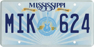 MS license plate MIK624