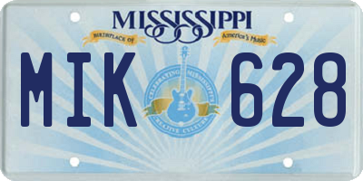 MS license plate MIK628