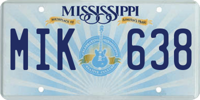MS license plate MIK638