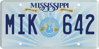 MS license plate MIK642
